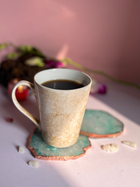 Crystal  Agate with Rose Gold Edging Coaster Set