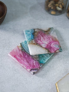 Crystal Agate Stone Coaster Set of 2
