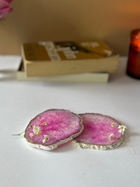Crystal  Agate with Silver Plated Coasters Set