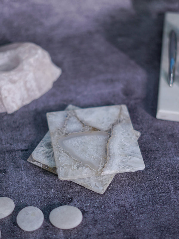 Crystal Agate Stone Coaster Set of 2