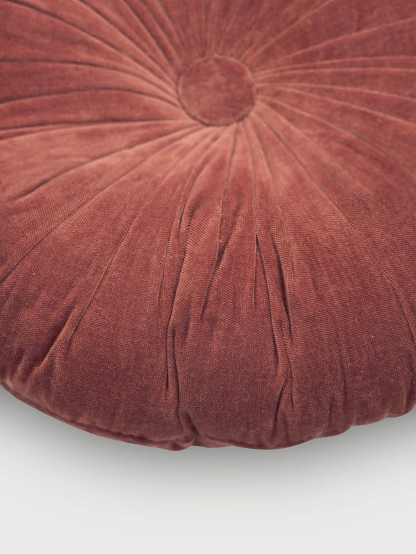 Cuddle Rhubarb Velvet  Round Cushion