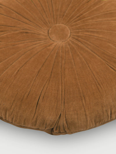 Cuddle Tan Brown Velvet  Round Cushion