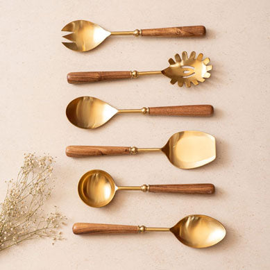 Serving Spoons Set of 6 - Earthy Luxe