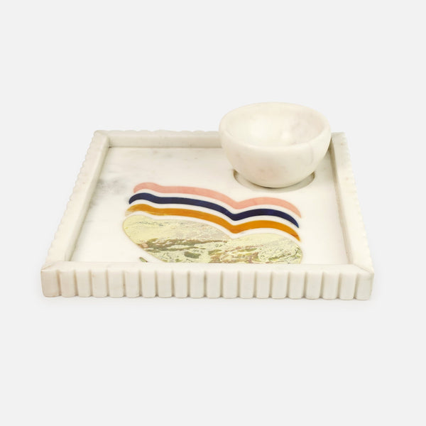Limited edition - Lepora - Marble Inlay Tray with Bowl