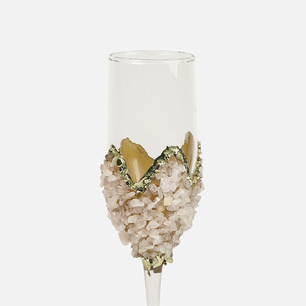 Limited edition - Claire - Rose Quartz Champage Glass