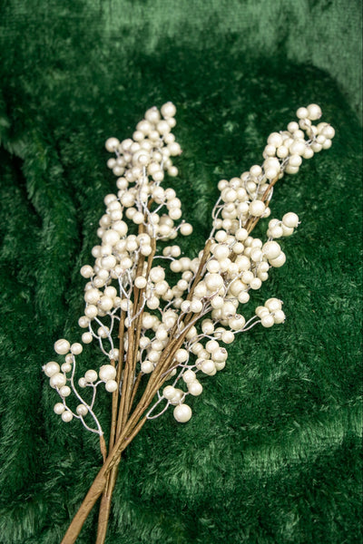 White Berry Mediym Decorative Branch