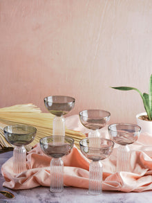 Dd Grey Stem Glass Set Of 4 Gift Box