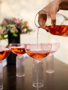 Dd Pink Stem Glass Set Of 4 Gift Box