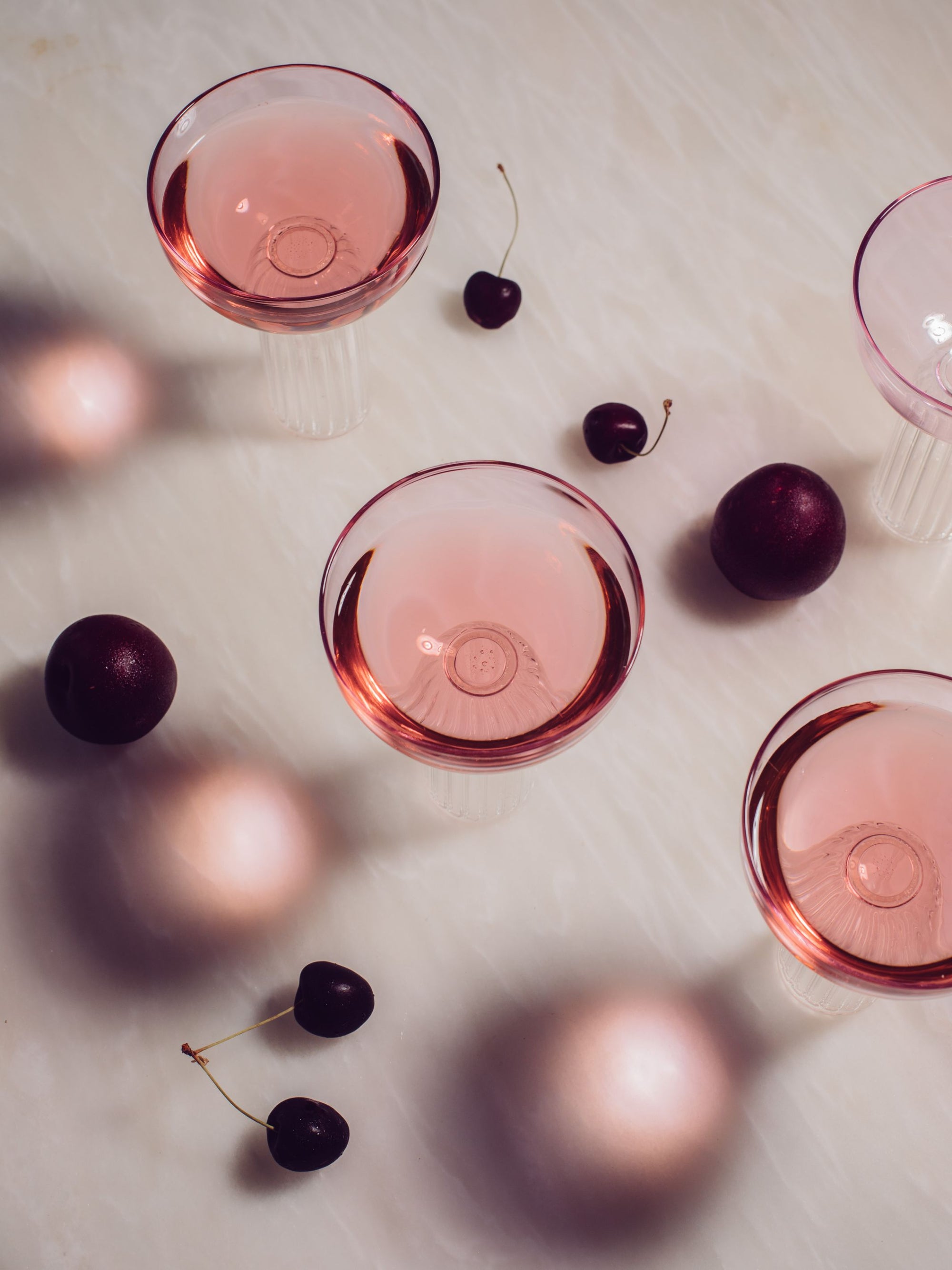 Dd Pink Stem Glass Set Of 4 Gift Box
