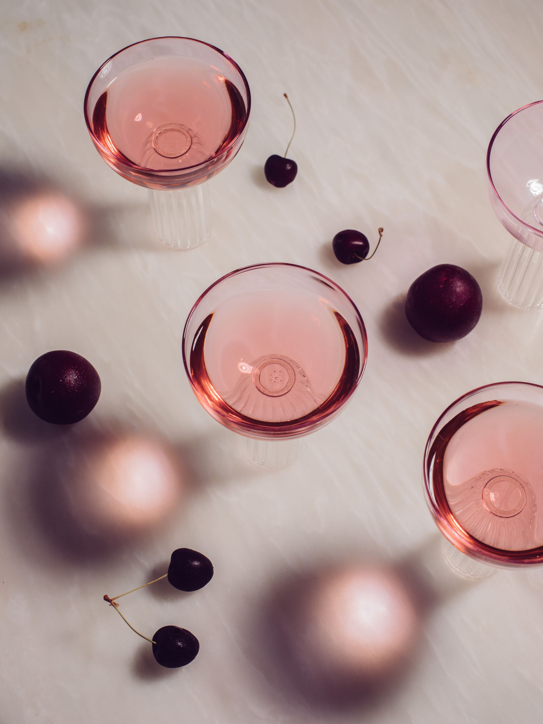 Dd Pink Stem Glass Set Of 4 Gift Box