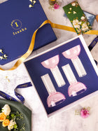 Dd Pink Stem Glass Set Of 4 Gift Box