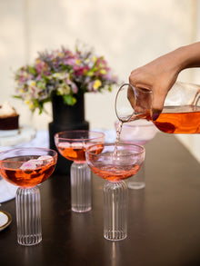 Dd Pink Stem Glass Set Of 4 Gift Box