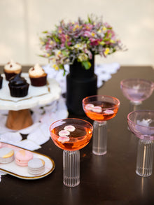 Dd Pink Stem Glass Set Of 4 Gift Box