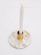 Taper Candle Holder - Round Mother of Pearl