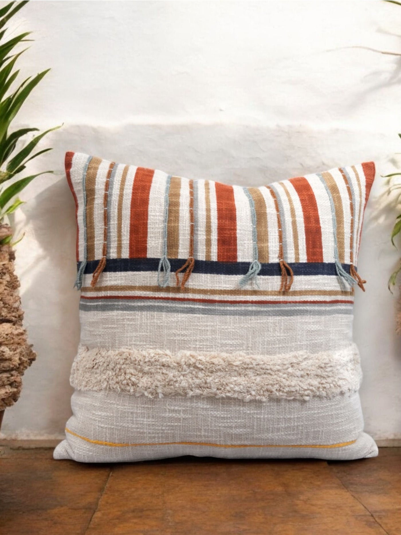 Desert Stripe Block Printed Cushion Cover