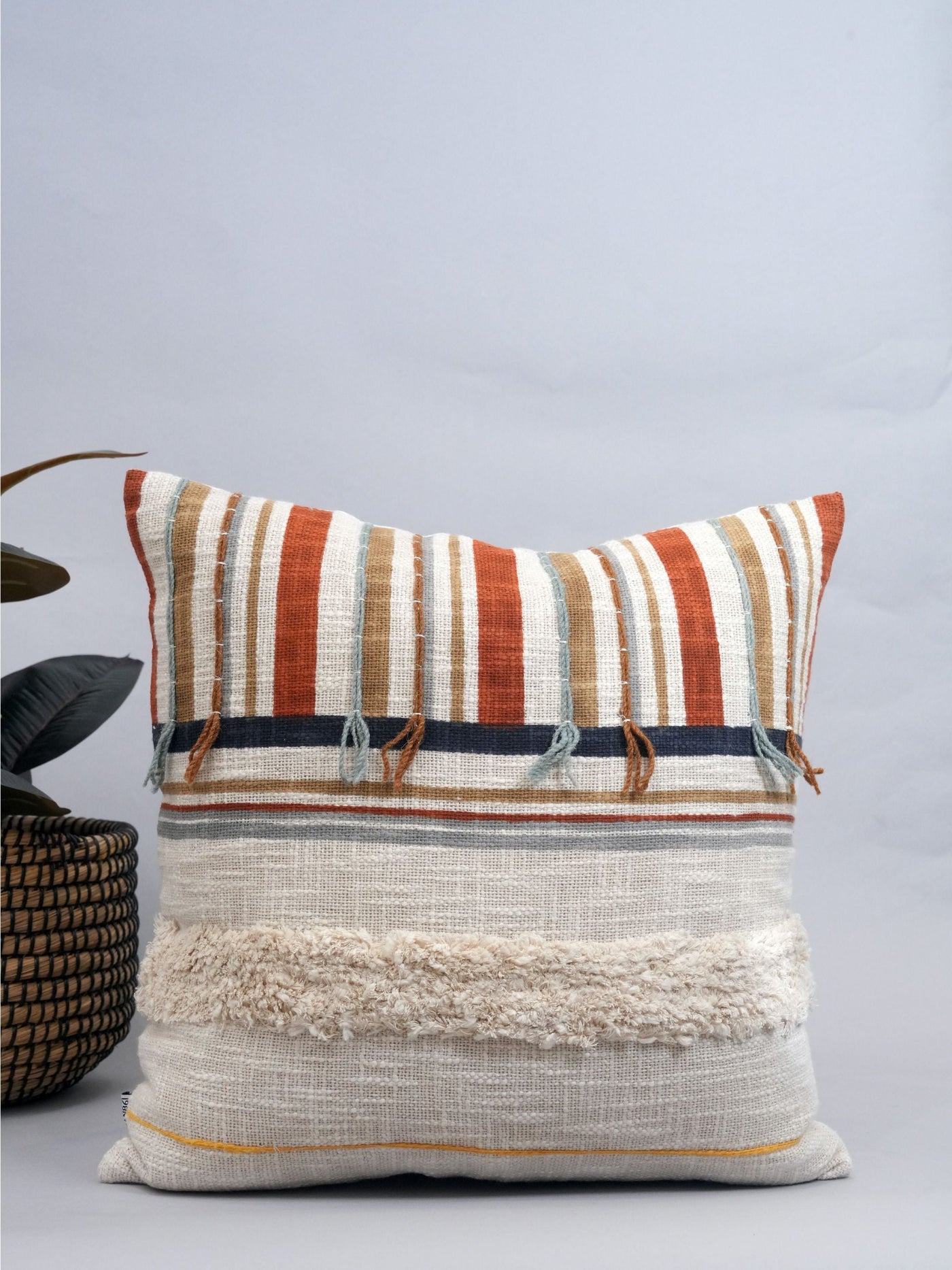 Desert Stripe Block Printed Cushion Cover