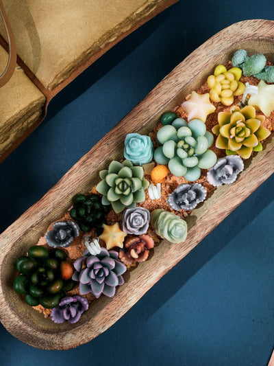 Desert themed DIY Candle - Wooden Bowl