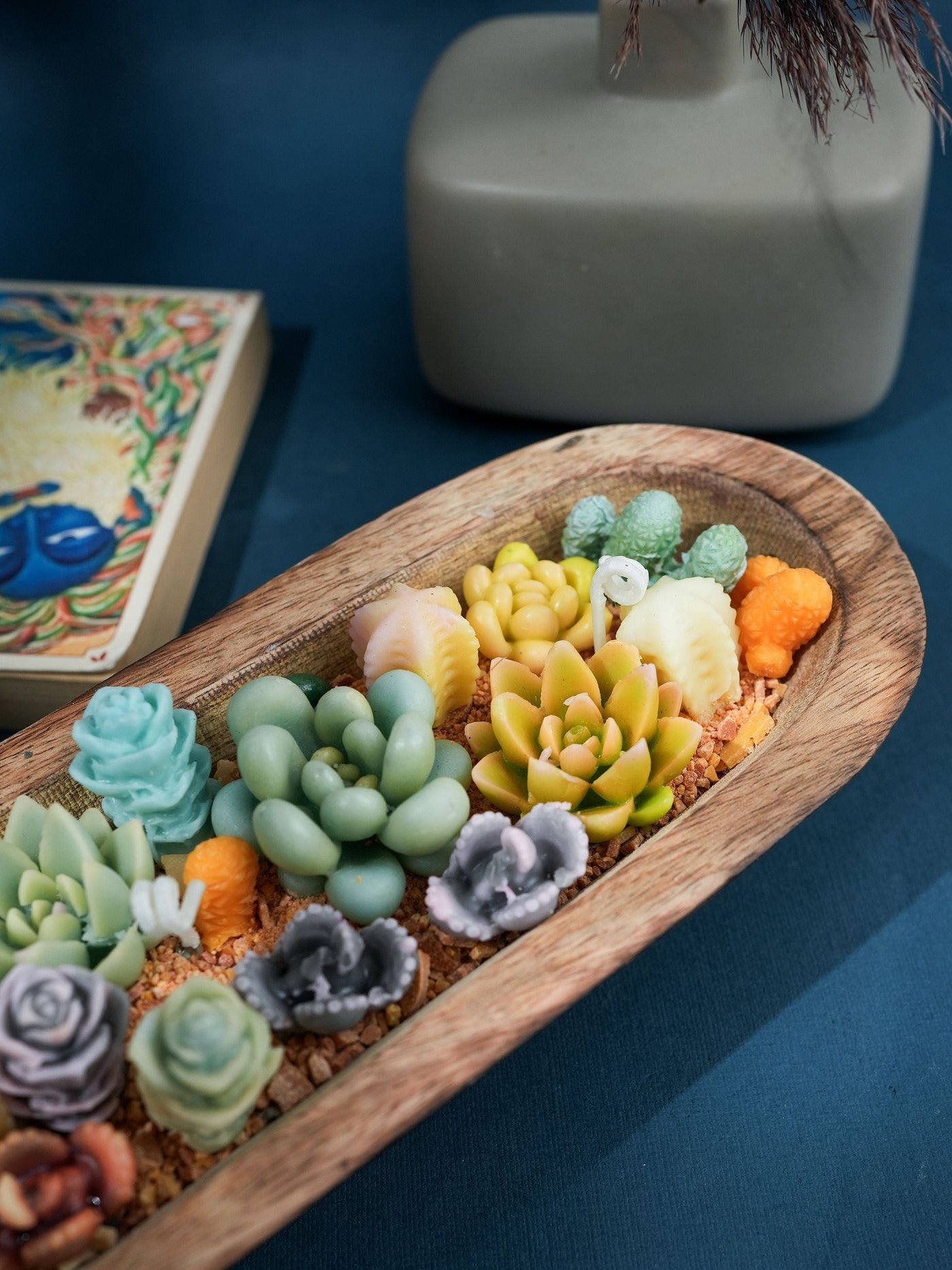 Desert themed DIY Candle - Wooden Bowl