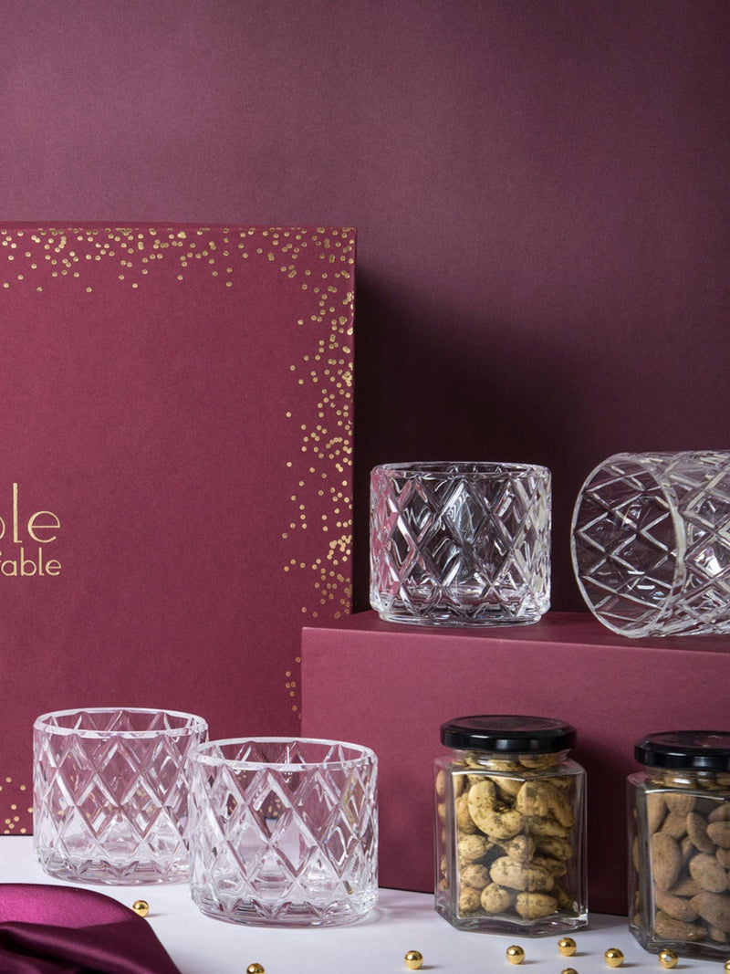 Diamond Glass & Snacks Gift Box