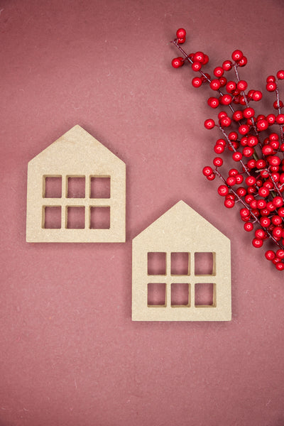 Small MDF House Cutout for DIY Decor