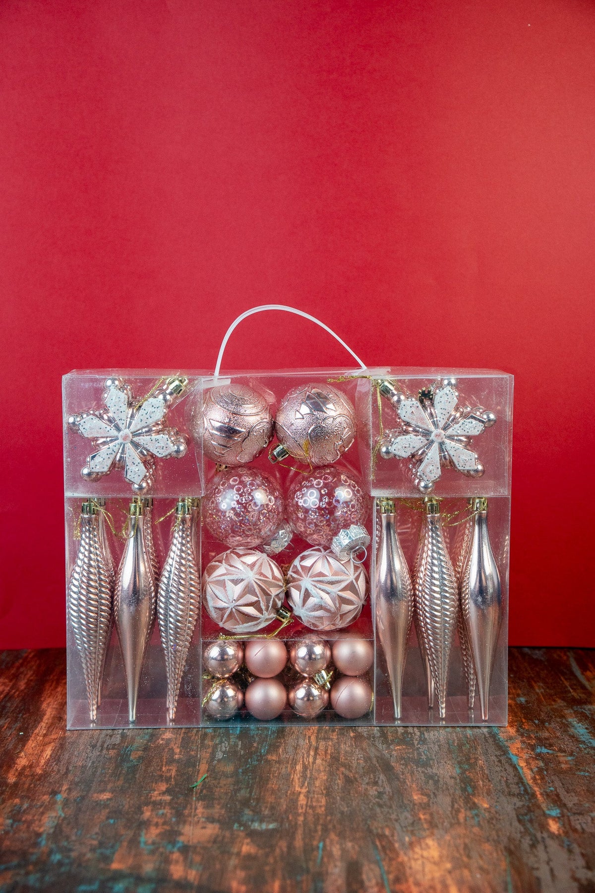 Pink Christmas Ornament Set – 32 Pieces