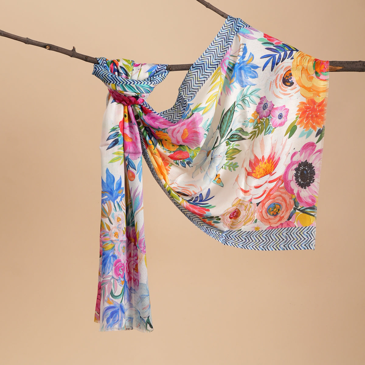 Petals In Color Bamboo Modal Stole