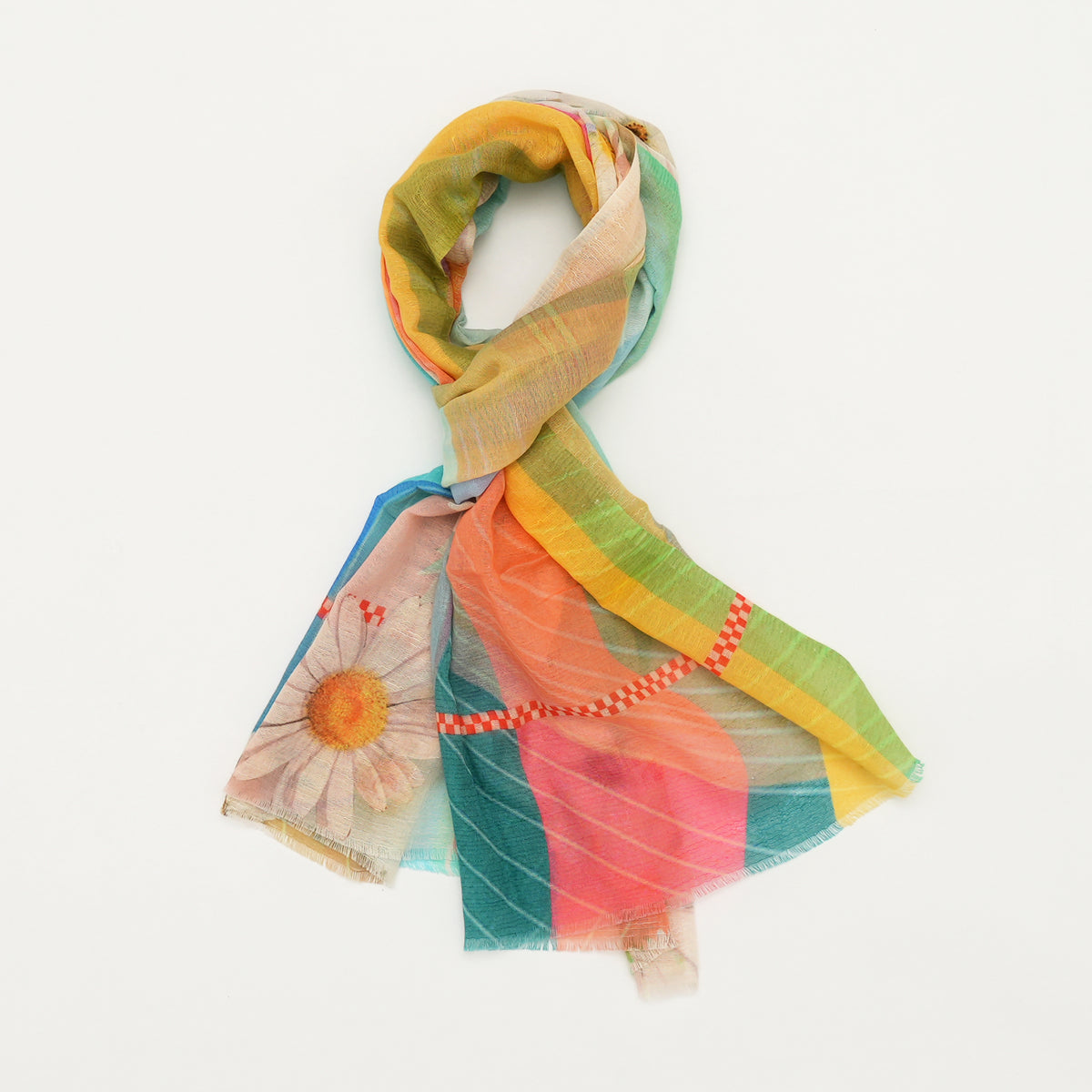 Pastel Sunburst Cotton Linen Stole