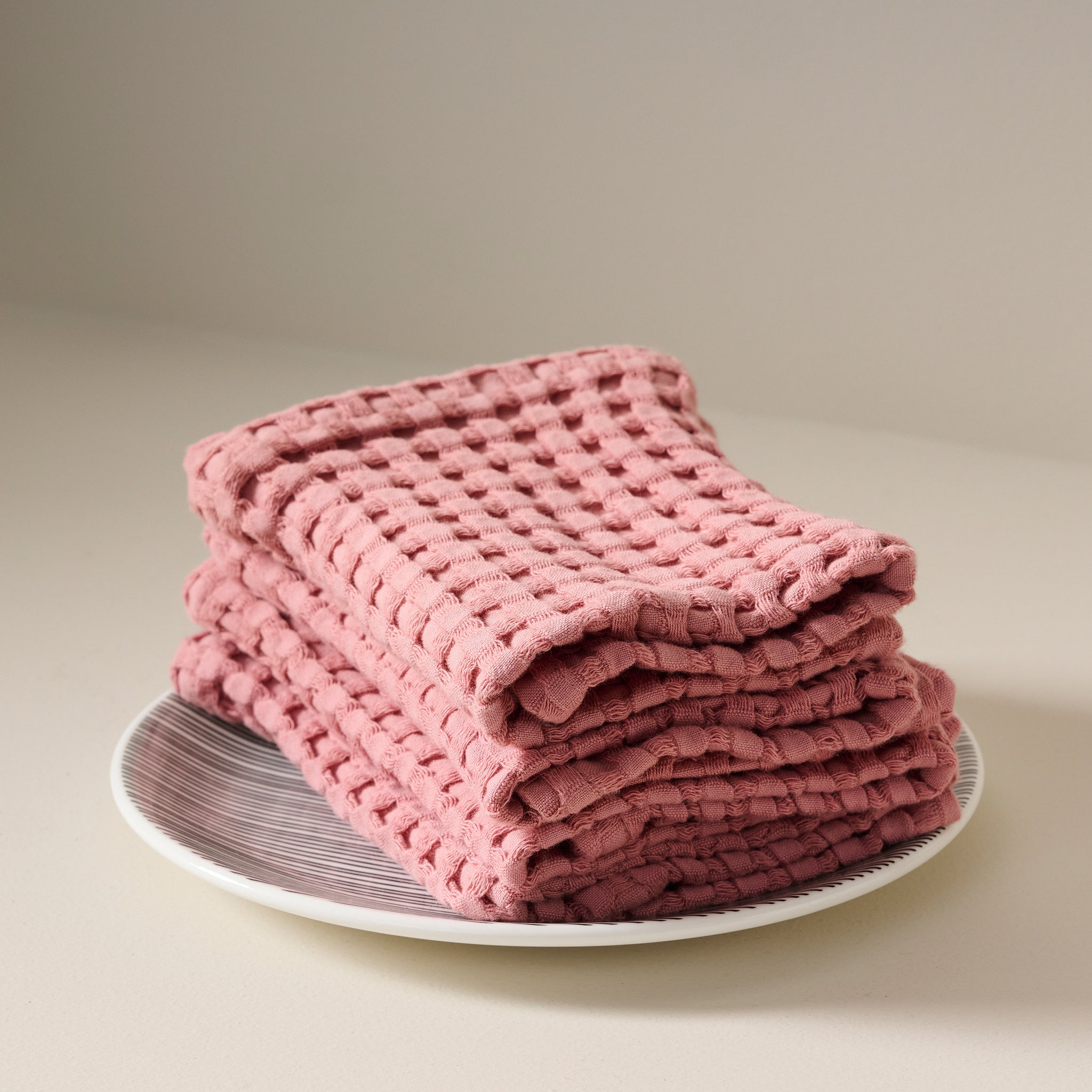 Dusty Pink | Cotton | Waffle | Face Towels - Set of 2 - Product Image 