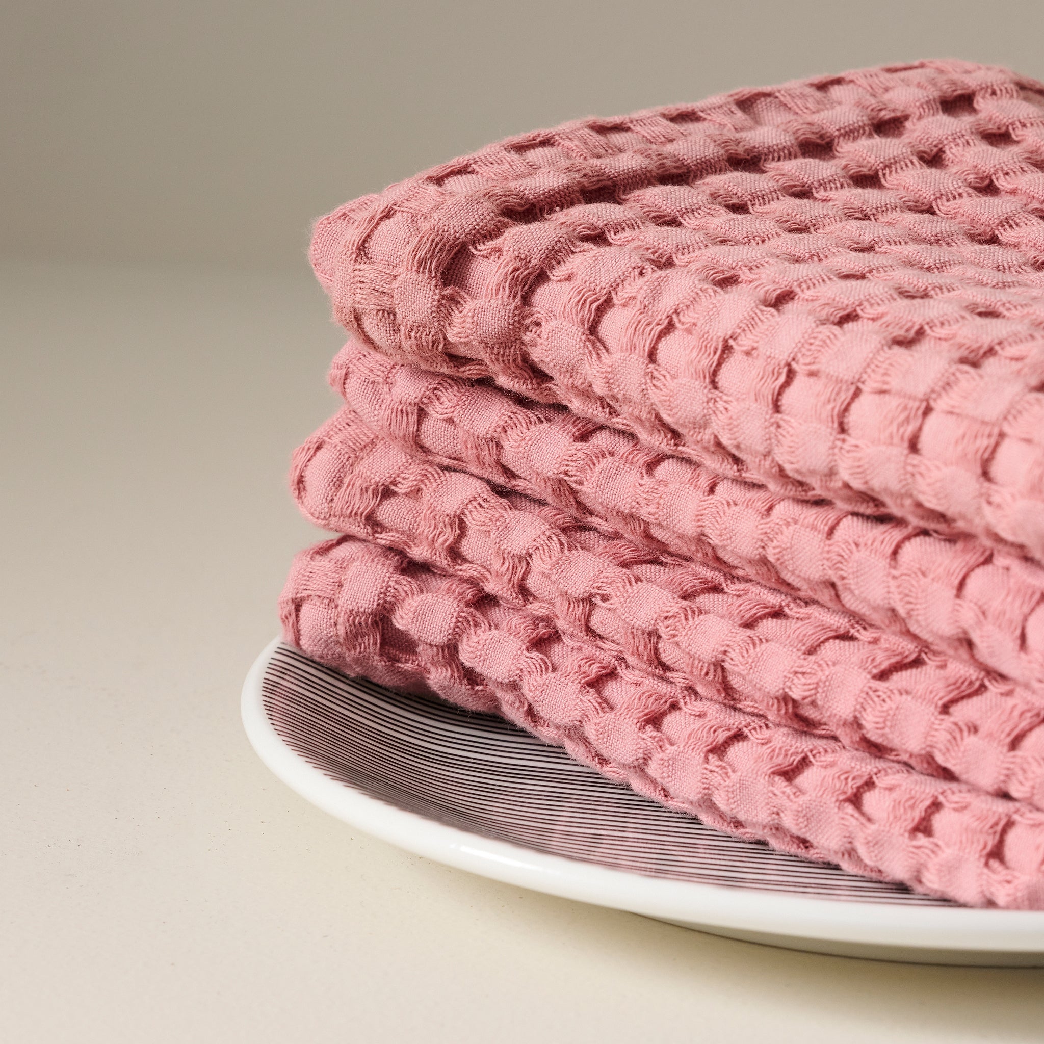 Dusty Pink | Cotton | Waffle | Face Towels - Set of 2