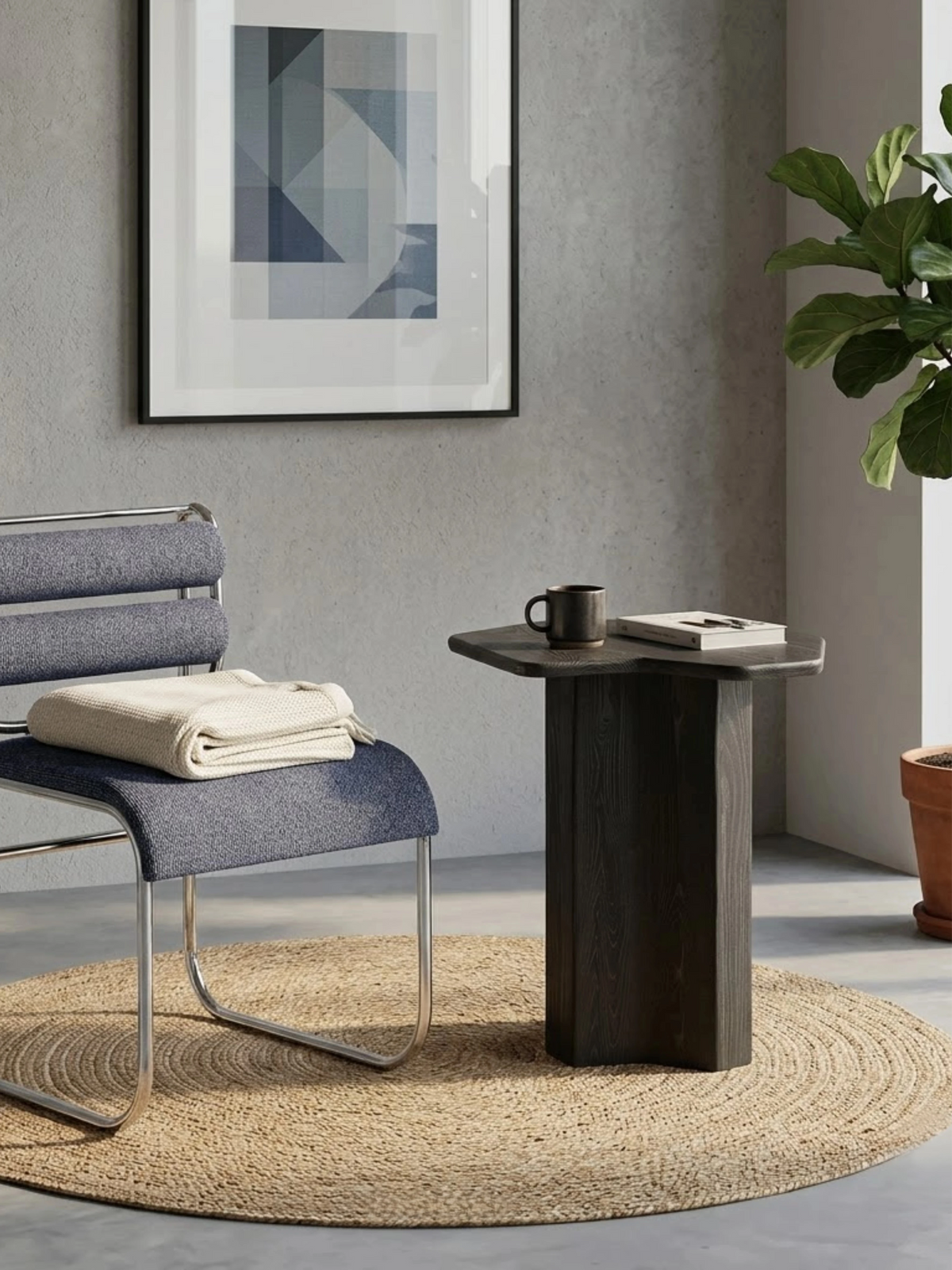 Stela Side Table Wood Black