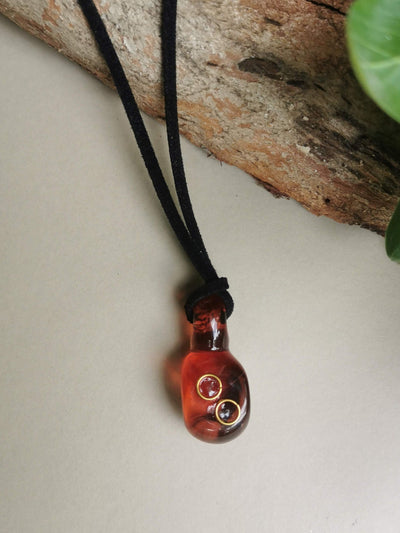 Earth Series Necklace - Earth Charm Amber Small