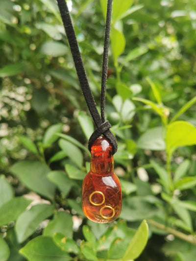 Earth Series Necklace - Earth Charm Amber Small