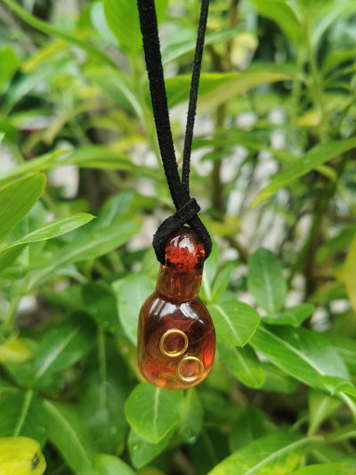 Earth Series Necklace - Earth Charm Amber Small