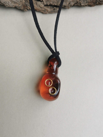 Earth Series Necklace - Earth Charm Amber Small