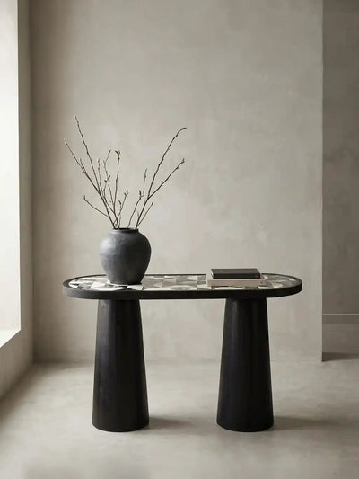 Ebony Geo Inlay Console