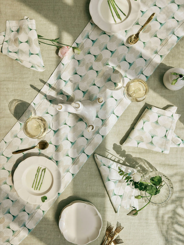 Cove Teal Linen Table Runner
