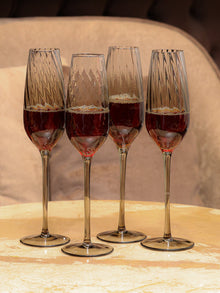 Emerald Set Of 4 Champagne Flutes