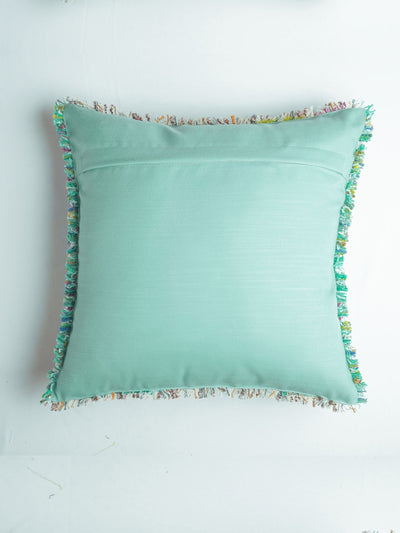 Hand Woven Cushion Cover - Enlaced Turquoise