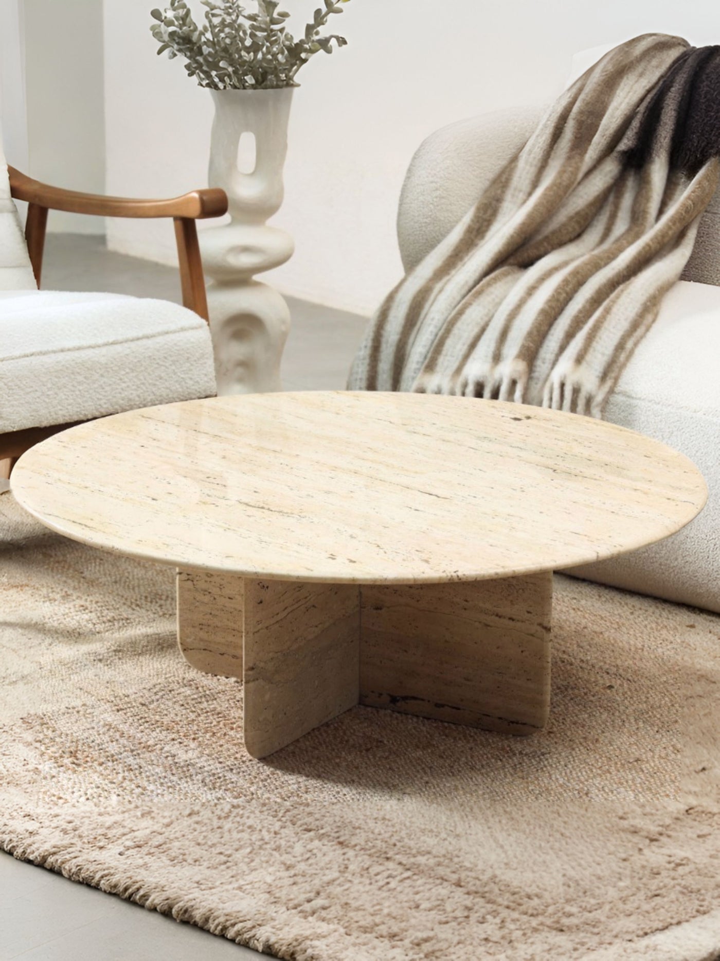 Eris Travertine Coffee Table