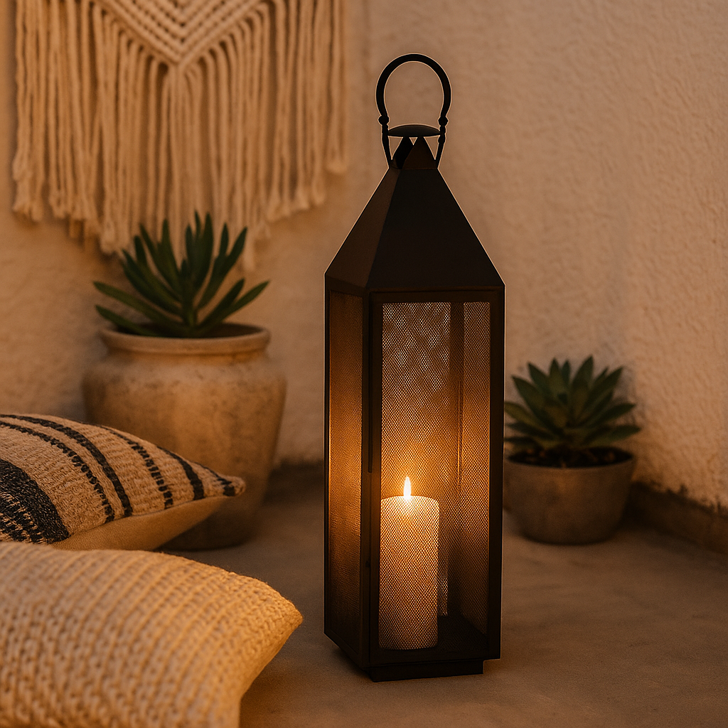 Black Mesh Lantern Large