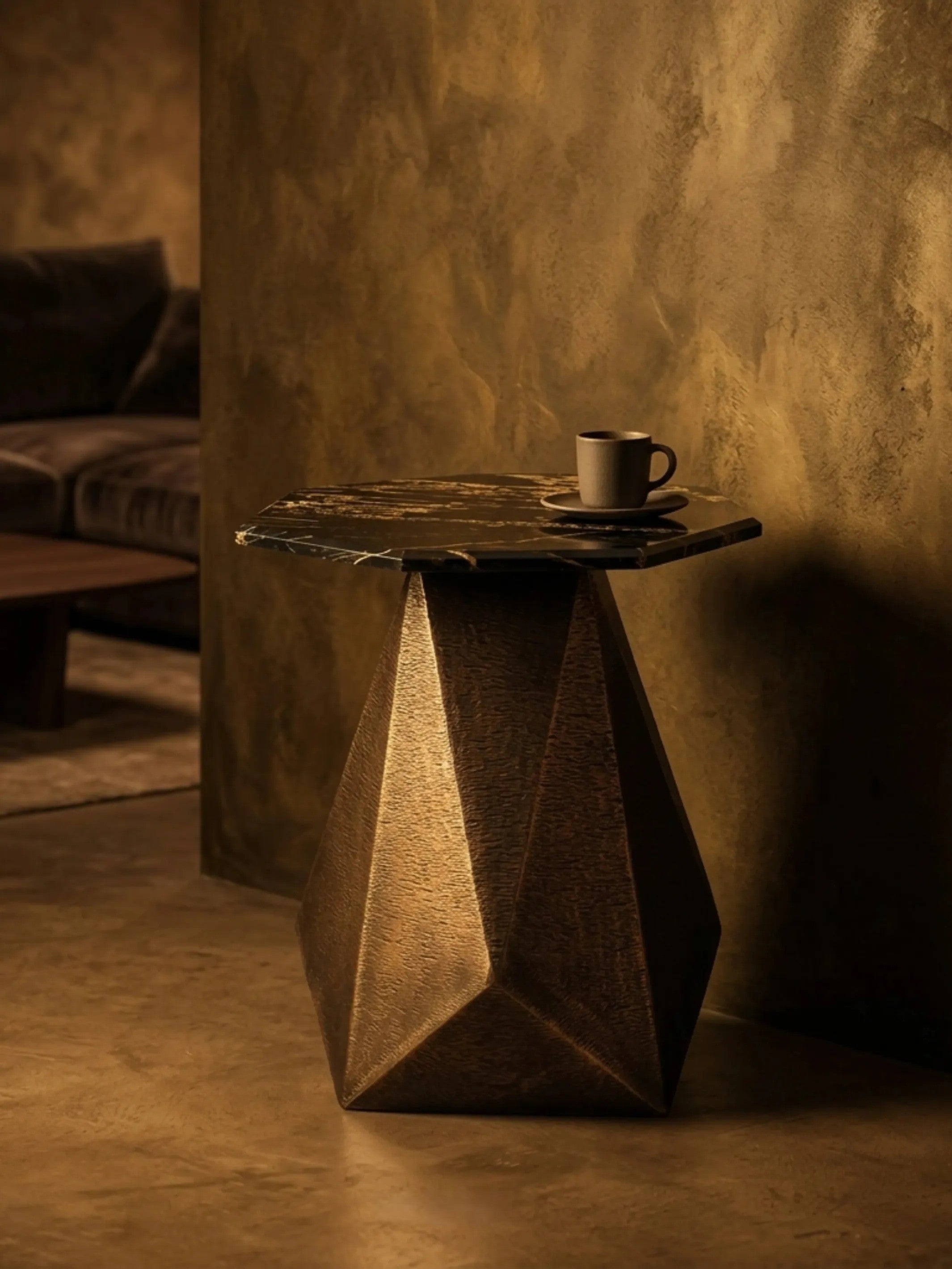 Facet Marble Side Table - Product Image 
