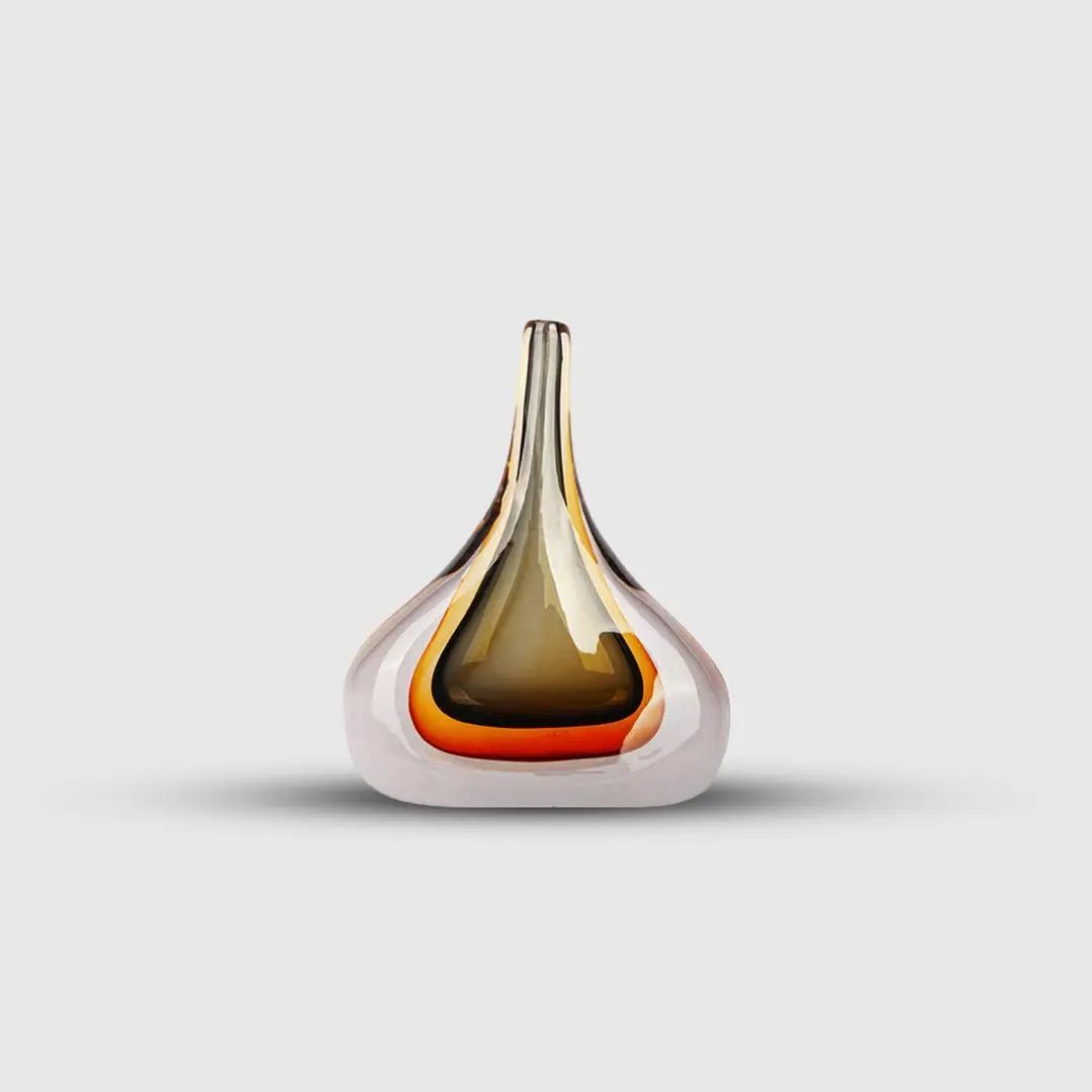 Amber Aura Glass Vase