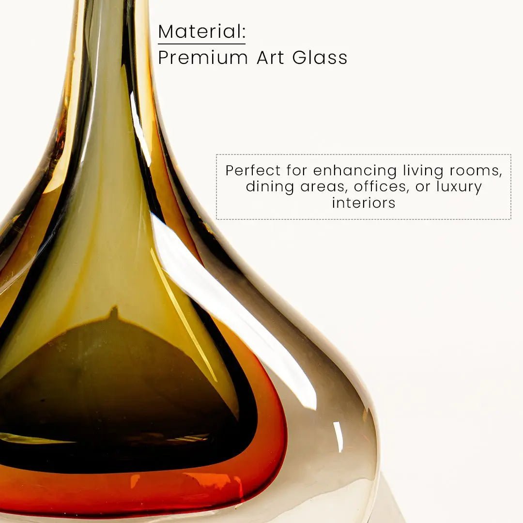 Amber Aura Glass Vase