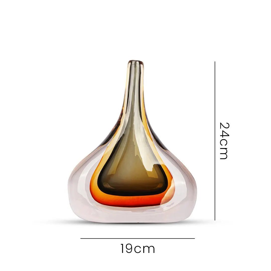 Amber Aura Glass Vase