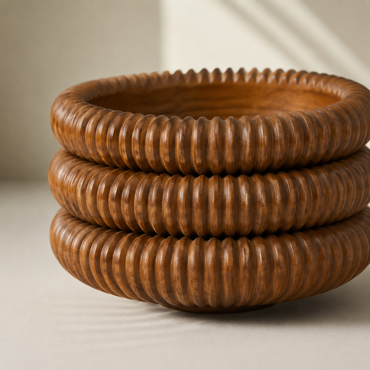 FLUTED BOIS- WOODEN BOWL