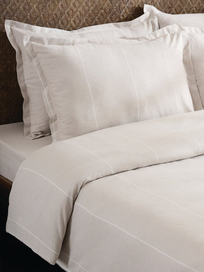 Feather Pin Pair Cotton Bamboo Chambray Duvet Cover