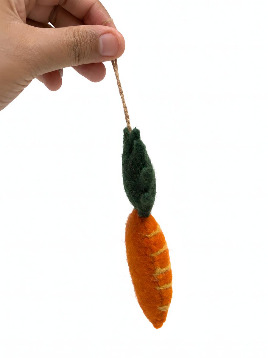 Handmade Felt Animals Nursery Decor (Tortoise + Rabbit + Carrot)