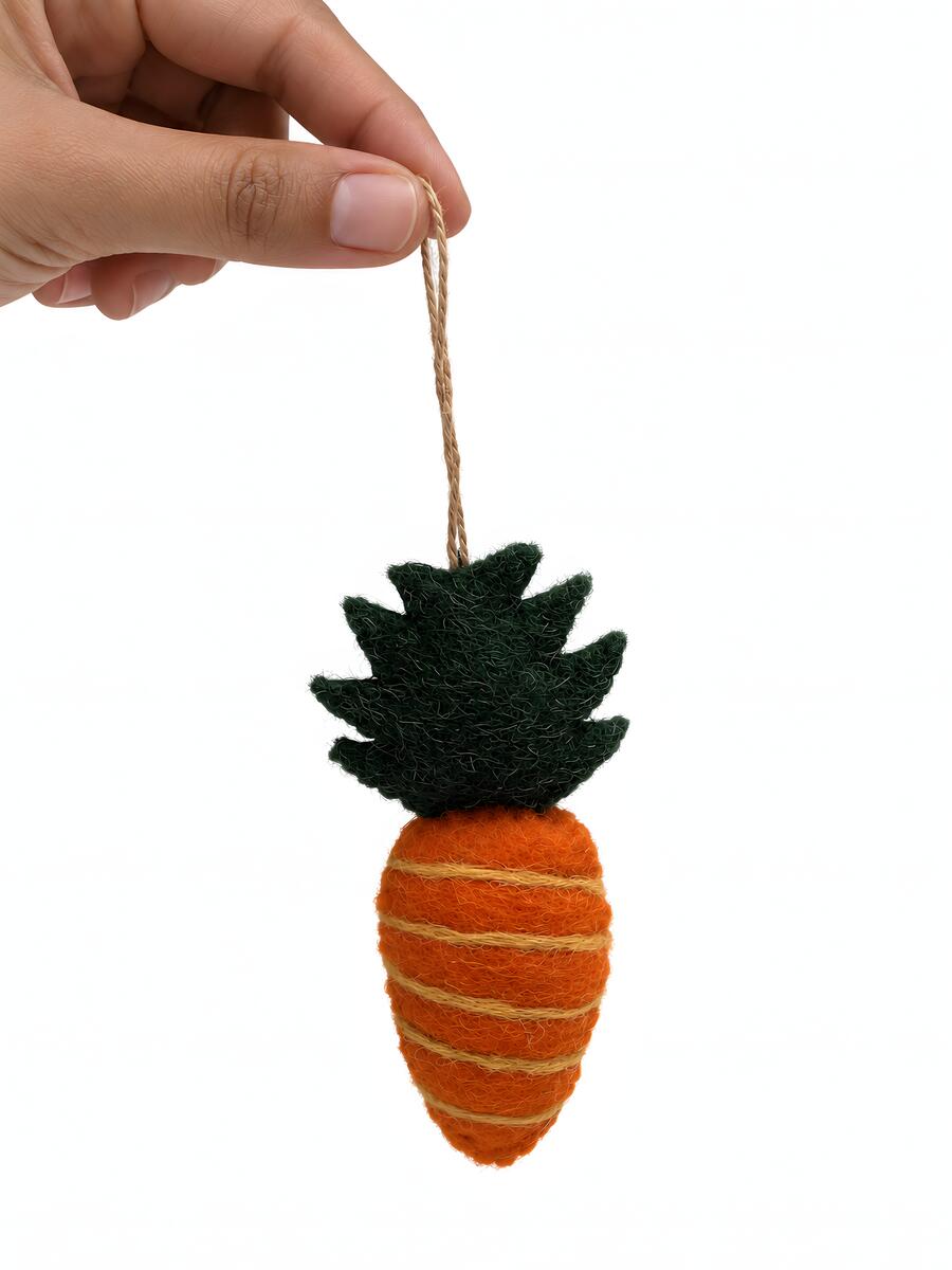 Handmade Felt Animals Nursery Decor (Tortoise + Rabbit + Carrot)