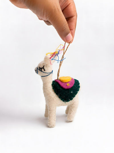 Designer Felt Animal Ornament Set of 3 – Llama, Elephant & Horse