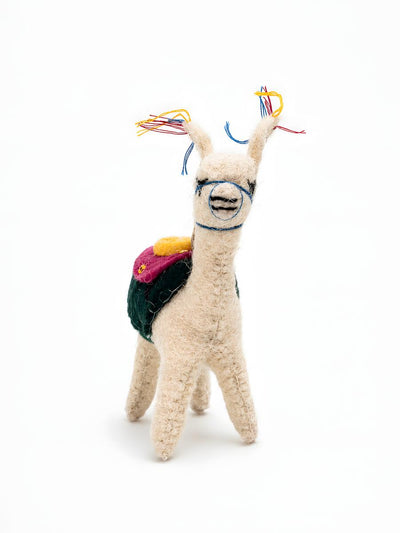 Designer Felt Animal Ornament Set of 3 – Llama, Elephant & Horse